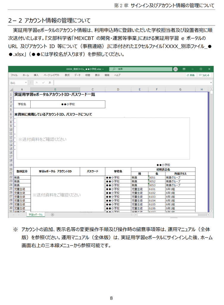 アカウント情報の管理について