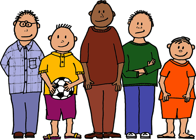 サッカーボールを持つ子どもや大人のイラスト